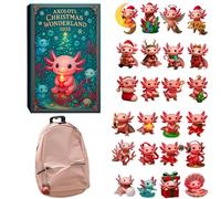 Calendriers De L'Avent Axolotl Wonderland 2025 - 3-4 Cm Acrylique | Mignon Ornement D’instruments Axolotl Suspendus Plats 2D | Calendrier De Noël Avec Compte À Rebours De 24 Jours Pour Chambre D'