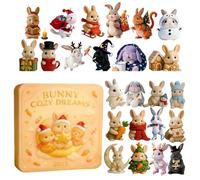 Calendriers De L'Avent Bunny Cosy Dreams 2025, Calendrier De Compte À Rebours De Noël Avec 24 Ornements De Lapin, Décorations D'arbre De Noël Pour Les Amateurs De Lapins Et Décoration