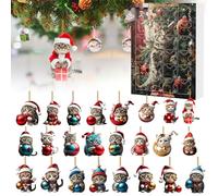 Calendriers de l'Avent, Cat Advent Calendar 2025, 24 Days Ornament Advent Calendar for Pets, Cute Cats Advents Calendar for Cats Lovers Home Décor (B)