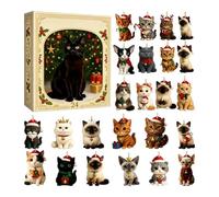 Calendriers De L'Avent Chat 2026, Calendriers De L'Avent Chat 2026 3D (A) | Calendrier De Compte À Rebours De Noël De 24 Jours, Ornements De Noël Figurines De Chat 3D À Collectionner, Pour La Maison