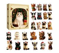 Calendriers De L'Avent Chat 2026, Calendriers De L'Avent Chat 2026 3D (B) | Calendrier De Compte À Rebours De Noël De 24 Jours, Ornements De Noël Figurines De Chat 3D À Collectionner, Pour La Maison