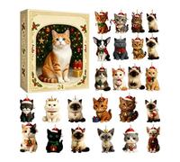 Calendriers De L'Avent Chat 2026, Calendriers De L'Avent Chat 2026 3D (C) | Calendrier De Compte À Rebours De Noël De 24 Jours, Ornements De Noël Figurines De Chat 3D À Collectionner, Pour La Maison