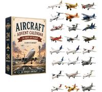 Calendriers De L'Avent D'avion 2026, Ornements D'avion En Acrylique 2D (C) | Calendrier De Compte À Rebours De Noël De 24 Jours, Ensemble D'ornements De Mini Avion À Collectionner, Décorations De Noël