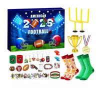 Calendriers De L'Avent De Football, Avec Compte À Rebours De 24 Jours, 25,4x25,4x2,54cm, Calendrier De Compte À Rebours De Noël, Coffret Cadeau De Football De Vacances, Pour Jeunes, Fans, Maison
