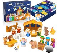 Calendriers De L'Avent De La Nativité, Ensemble De Décorations Religieuses Chrétiennes, 25 Figurines Mignonnes, for La Maison, La Salle De Classe, L'église, Une Étagère Ou Un Bureau