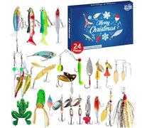 Calendriers De L'avent De Pêche Avec Leurres | Calendrier De Noël Avec Leurres De Pêche 24 Jours,Coffret De Matériel De En De Noël Pour Adultes