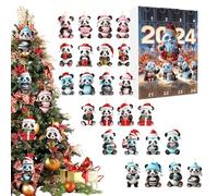 Calendriers de l'Avent | Décor Panda 24 Jours en Acrylique 2D Calendrier Vacances | Pendentif Festif pour Activités Fêtes Arbre Mur Fenêtre Réunion Fête