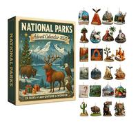 Calendriers de l'Avent des Parcs Nationaux, 24 Jours d'Ornements de Noël des Parcs Nationaux des Etats-Unis, Décorations de Sapin de Noël pour les Amoureux de la Géographie