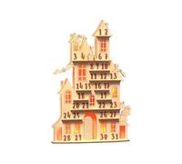 Calendriers de l'Avent d'Halloween en bois - Décoration de maison hantée, blocs de compte à rebours | Calendrier d'affichage 2024 pour couloir, espace de vie, table d'entrée, décoration d'intérieur