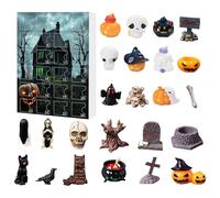 Calendriers de l'Avent Halloween 2025, Compte À Rebours D'Halloween de 24 Jours avec Figurines d'horreur à Collection en Résine, pour étagère, Cheminée, Bureau, Manteau de Cheminée