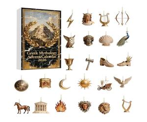 Calendriers de l'Avent Mythes Rétro, Calendrier de Compte à Rebours de Noël de 24 Jours Ornement en Acrylique 2D, Pendentifs de Noël pour Sapin Fenêtre Porte Cheminée Vitrine Rétroviseur