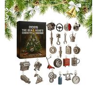 Calendriers de l'Avent Noël,Set de Pendentifs Garage en 2D 24 Jours - Pour Hommes Adultes Atelier Mari Électriciens,Fête Festival Vacances à la Maison
