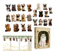 Calendriers De L'Avent Pour Animaux De Compagnie, Noël Et Halloween, 2025, Compte À Rebours De 24 Jours, Figurine De Chaton En Acrylique, Pendentif Pour Adultes, Filles, Garçons, Adolescents, Amoureux