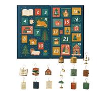 Calendriers de Noël Avent, 25 jours en acrylique Livre Conception à thème pour le plaisir festif, collectionnable avec des surprises de pendentif, avènement pour les lecteurs adultes adultes hommes