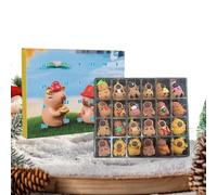 Calendriers L'Avent Capybara 2025, 24 Jours Calendrier Noël Avec Décorations Capybara, Calendriers L'Avent Avec Figurines Capybaras Mignonnes, Coffret Jeu Capybaras Décorations Noël Calendrier