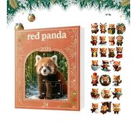 Calendriers L'Avent Panda Rouxs 2025 2D Acrylique 28x18x3cm 24 Jours Calendrier Acrylique Décorations Panda Rouxs Calendriers L'Avent Pandas Animaux Pour Maison Mur Fenêtre Famille Ami