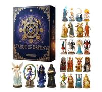 Calendriers l'Avent Tarots 2025 | Calendrier compte à rebours Noël ornements tarot 24 jours 2025 | Calendriers l'Avent Pendentifs Tarot Destin 2D | Décorations d'arbre Noël cadeaux ésotériques