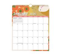 Calendriers Muraux 2026 - Planificateur Mensuel Hebdomadaire Quotidien à Grande Grille - Calendrier Papier Étude Janvier-Décembre 2026,Pour Planification Nouvel An, Maison, École, Appartement, Famille