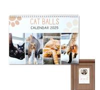 Calendriers muraux - Calendrier amusant - Planificateur mensuel - Calendrier arrière de chat - Planificateur d'horaire suspendu pour la décoration de la maison - Calendrier carré vertical 2025 pour
