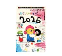 Calendriers muraux décoratifs pour professionnels occupés, dessinés à la main, Dates mensuelles, calendrier à notes spacieuses, 2026