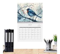 Calendriers muraux mensuels, calendrier des oiseaux de jardin - Calendrier mensuel mural des oiseaux, calendrier de planification mensuelle/hebdomadaire 2025 pour salle d'étude, salon, mur