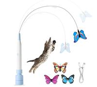 Calenxy Jouet interactif pour chat papillon d'intérieur - Jouet électrique pour chat - Jouet pour chat - Avec ventouse - Pour chatons et chats