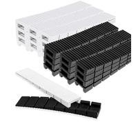 Cales de Meuble, 36 Pièces Cales en Plastique, Cale Meuble Porte pour Meubles, Tables, Chaises, Armoires, Canapés, Blanc et Noir