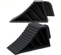 Cales de roue Wiltec pour remorques 2 pièces jusqu'à 1,5 t, cales de frein camping-car 21 x 8,75 x 10 cm, cales voiture antidérapantes en TPR pour voitures et caravanes, cales d'accès avec poignée