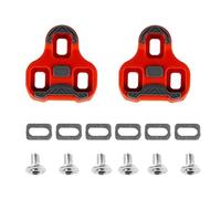 Cales Look Keo compatibles avec Pédales Blade, 2Max, Classic 3, Easy et Power Tap, Plastique TPU, Flottement 4,5°, Grises, 2 Pièces (Rouge)