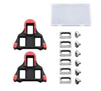 Cales SPD pour Chaussures VTT, Rouge Jaune Bleu, kit antidérapant Durable pour vélo d’intérieur et pédales automatiques(SPD-Red 0° Box)