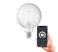 CALEX Ampoule intelligente E27, avec application et commande vocale Alexa (7,5 W), ampoule LED WiFi, filament à intensité variable, lampe wifi blanc chaud