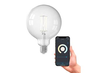 CALEX Ampoule intelligente E27, avec application et commande vocale Alexa (7,5 W), ampoule LED WiFi, filament à intensité variable, lampe wifi blanc chaud