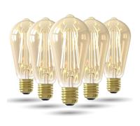 CALEX Ampoule LED Filament E27 Dorée, Edison ST64, Lumière blanche chaude 2100K, Non dimmable, 4,5W 470 Lumens (5)