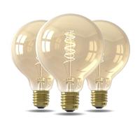 CALEX Ampoule LED Filament Spirale E27, Source lumineuse Vintage, Dorée, Globe Rétro G95, Lumière blanche chaude dimmable 2100K, 3,8W 250 Lumens (3)