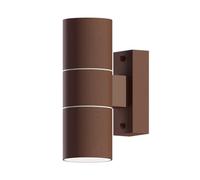 CALEX Applique Bidirectionnelle GU10 pour Extérieur, Luminaire Design cylindrique, Coloris Rouille, IP54 Étanche, Éclairage Downlight LED IP54, ampoules non fournies