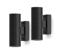 CALEX Applique Bidirectionnelle GU10 pour Extérieur, Luminaire Design cylindrique, Noir, IP54 Étanche, Éclairage Downlight LED IP54, ampoules non fournies