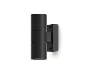 CALEX Applique Bidirectionnelle GU10 pour Extérieur, Luminaire Design cylindrique, Noir, IP54 Étanche, Éclairage Downlight LED IP54, ampoules non fournies