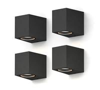 CALEX Applique GU10 pour Extérieur, Luminaire Design Rectangulaire, Noir, IP54 Étanche, Éclairage Downlight LED IP54, ampoule non fournie