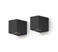 CALEX Applique GU10 pour Extérieur, Luminaire Design Rectangulaire, Noir, IP54 Étanche, Éclairage Downlight LED IP54, ampoule non fournie