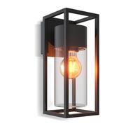 CALEX Applique LED Genoa, E27, IP44, Luminaire extérieur Résistant aux Éclaboussures, Noir, Aluminium, Design Industriel, Moderne