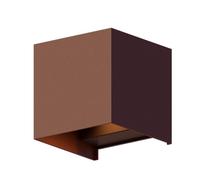 CALEX Applique Murale LED Kubus, Luminaire Extérieur, Coloris Rouille, Bidirectionnel, 7W Lumière Blanche Chaude, Faisceau Lumineux Réglable