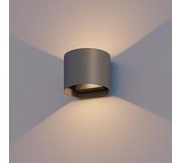 CALEX Applique Murale LED Ovale, Luminaire Extérieur, Coloris Anthracite, bidirectionnel, 7W Lumière Blanche Chaude, Faisceau Lumineux Réglable