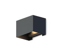 CALEX Applique Murale LED Rectangulaire, Luminaire Extérieur, Noir, bidirectionnel, 7W Lumière Blanche Chaude, Faisceau Lumineux Réglable