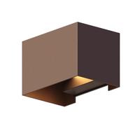 CALEX Appliques Murales LED Rectangulaire - Lot de 2 - Luminaire Extérieur, Coloris Rouille, bidirectionnel, 7W Lumière Blanche Chaude, Faisceau Lumineux Réglable