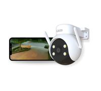 CALEX Caméra de Surveillance Extérieure Wi-FI 2K - Caméra PTZ avec Rotation à 360°, Audio Bidirectionnel, Détection de Mouvement, Vision Nocturne & Contrôle Via Application