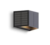 CALEX Caserta Applique Murale Solaire, Éclairage Haut et Bas Extérieur, Lampe de Jardin Alimentée par Énergie Solaire, Étanche, Noir