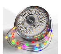 CALEX - Guirlande lumineuse 8 m, rechargeable, rétractable, alimentée par piles, RVB et lumière blanche chaude, jardin, terrasse, camping-car
