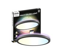 CALEX Halo Plafonnier Connecté 30cm, RGB & Blanc Chaud, Wi-Fi, Noir | Contrôlez l’éclairage connecté à la voix et réglez couleurs, scènes, routines et minuteries dans l’appli Calex Smart