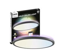 CALEX Halo Plafonnier Connecté 40cm, RGB & Blanc Chaud, Wi-Fi, Noir | Contrôlez l’éclairage connecté à la voix et réglez couleurs, scènes, routines et minuteries dans l’appli Calex Smart