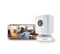 CALEX Intérieure 2K Caméra de Surveillance - Wi-FI avec Projecteur & Détection de Mouvement, Sécurité Intelligente avec Vision Nocturne & Contrôle Via Application, Blanche